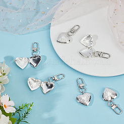 6Pcs Heart Brass Locket Pendant Decorations&nbsp;HJEW-MA00008