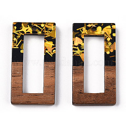Opaque Resin & Walnut Wood Pendants&nbsp;RESI-N039-37