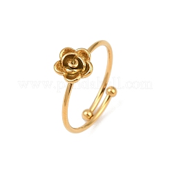 304 Stainless Steel Open Cuff Rings for Women&nbsp;RJEW-K296-01G