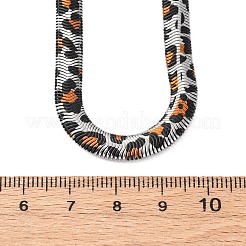 304 Stainless Steel Leopard Print Flat Snake Chain Necklaces for Women&nbsp;NJEW-A044-02B-P