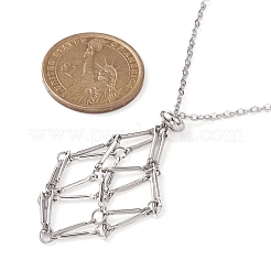 Brass Macrame Pouch Empty Stone Holder for Pendant Necklaces Making&nbsp;NJEW-JN04439-02