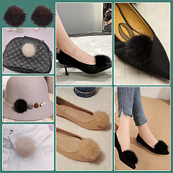 Faux Mink Fur Shoes Buckle Clip&nbsp;AJEW-WH0248-670C