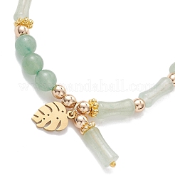 304 Stainless Steel Leaf Charm Bracelets&nbsp;BJEW-JB12939-02