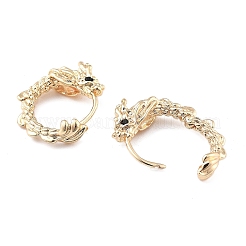 Brass Micro Pave Cubic Zirconia Hoop Earrings for Women&nbsp;EJEW-U029-01G-01