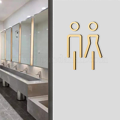 Acrylic Bathroom Door Public Signs Set&nbsp;AJEW-WH20054-223B