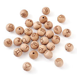 Natural Undyed Beech Beads&nbsp;WOOD-BT0001-04