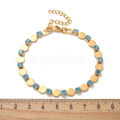 304 Stainless Steel Rhinestone Cup Chain Bracelets for Women&nbsp;BJEW-F488-26D-G