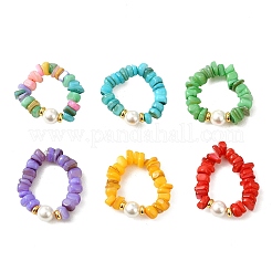 Natural Freshwater Shell Finger Rings&nbsp;RJEW-JR01073