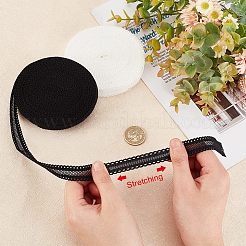 2 Rolls 2 Colors Polyester Hollow Elastic Ribbon&nbsp;SRIB-OC0001-04