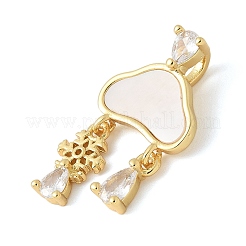 Brass Micro Pave Cubic Zirconia Pendants&nbsp;KK-K298-24A-G