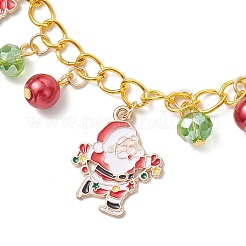 3Pcs 3 Colors Christmas Alloy Enamel Charm Bracelets&nbsp;BJEW-JB12076