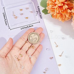 5 Pairs Star Shape Brass Micro Pave Clear Cubic Zirconia Stud Earring Findings&nbsp;ZIRC-BBC0002-55