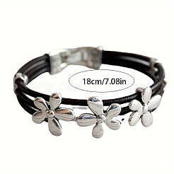 Alloy & Waxed Cord BBracelets for Women&nbsp;FS-WG70219-01