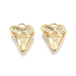 Brass Pave Clear Cubic Zirconia Charms&nbsp;KK-N231-347