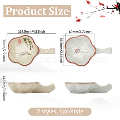 2Pcs 2 Styles Plum Blossom Shape Ceramic Ink Dish&nbsp;OFST-PH0001-05B