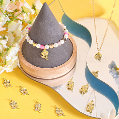 12Pcs Brass Micro Pave Cubic Zirconia Pendants&nbsp;KK-BBC0014-63