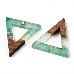 Transparent Resin & Walnut Wood Pendants&nbsp;RESI-ZX017-22
