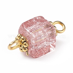Crackle Glass Connector Charms&nbsp;PALLOY-JF01456