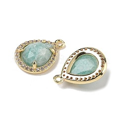 Natural Amazonite Faceted Teardrop Pendants&nbsp;G-U028-02G-04
