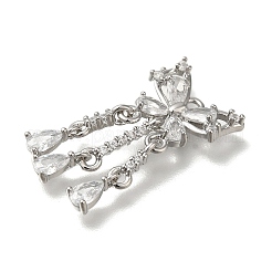 Rack Plating Brass Micro Pave Cubic Zirconia Pendants&nbsp;KK-M014-07P