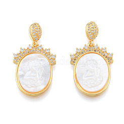 Brass Micro Pave Clear Cubic Zirconia Pendants&nbsp;KK-N227-136