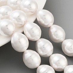 Electroplated Shell Pearl Beads Strands&nbsp;BSHE-H110-01-03