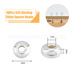 40Pcs 925 Sterling Silver Spacer Beads&nbsp;STER-DC0001-29