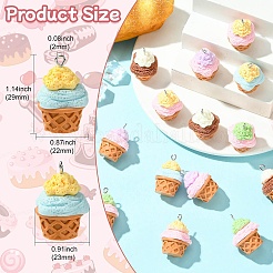 30Pcs 5 Colors Resin Ice Cream Pendants&nbsp;RESI-CJ0004-63