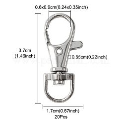 20Pcs Alloy Swivel Lobster Claw Clasps&nbsp;FIND-YW0001-55A