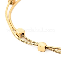 304 Stainless Steel Cube Beaded Multi-strand Bracelet&nbsp;LS-BJEW-I304-01G