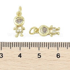 Brass Micro Pave Cubic Zirconia Pendants&nbsp;KK-K297-51G-02