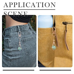 2Pcs 2 Colors Brass Empty Pouch Stone Holder for Keychain&nbsp;KEYC-TA0001-34