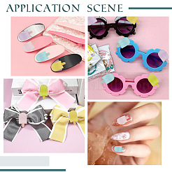 80Pcs 5 Colors Luminous Resin Decoden Cabochons&nbsp;RESI-AR0001-35