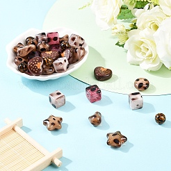 35Pcs 7 Styles Leopard Print Opaque Acrylic Beads&nbsp;FIND-YW0011-31