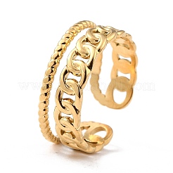 Ion Plating(IP) 304 Stainless Steel Finger Rings&nbsp;X-RJEW-L102-34G