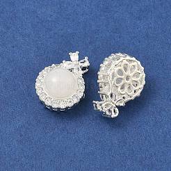 Brass Micro Pave Clear Cubic Zirconia Pendants&nbsp;KK-D228-01S-02