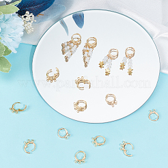 24Pcs 2 Style Brass Huggie Hoop Earring Findings&nbsp;FIND-BBC0002-63