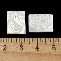Carved Natural White Shell Cabochons&nbsp;SSHEL-N038-07-01