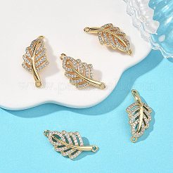 SHEGRACE Brass Micro Pave Clear Cubic Zirconia Connector Charms&nbsp;XGRQ3P311-600G