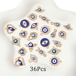36Pcs 18 Styles Alloy Enamel Charms&nbsp;ENAM-FS0002-87