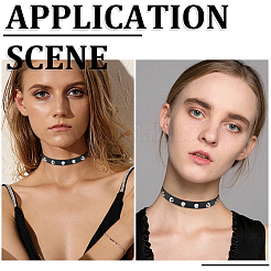 Punk Rock Style Alloy Rivet Imitation Leather Chocker Necklaces&nbsp;NJEW-CL0001-31