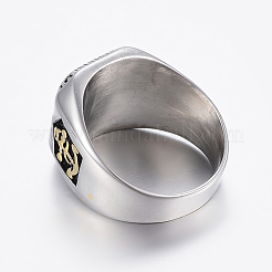 304 Stainless Steel Signet Rings for Men&nbsp;RJEW-H125-40SG-23mm