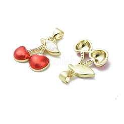 Brass Micro Pave Cubic Zirconia Pendants&nbsp;KK-D384-08G