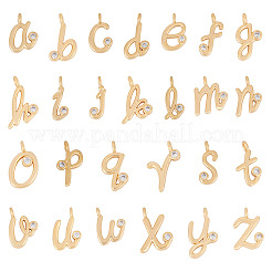 26Pcs 26 Styles Brass Micro Pave Cubic Zirconia Charms&nbsp;KK-TA0002-92