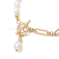 Natural Cultured Freshwater Pearl Beads Link Bracelets&nbsp;BJEW-JB13511-01