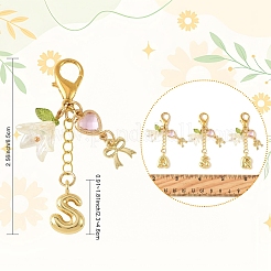Brass & Alloy & Glass & Acrylic Pendant Decorations&nbsp;HJEW-YW00465-01