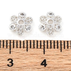 Brass Micro Pave Clear Cubic Zirconia Bead Caps&nbsp;KK-Z089-03S