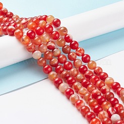 Natural Striped Agate/Banded Agate Bead Strands&nbsp;G-K155-A-10mm-05