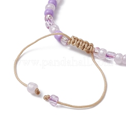 4Pcs 4 Colors Evil Eye Lampwork & Glass Seed Braided Bead Bracelets Set&nbsp;BJEW-JB09706-S