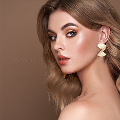 8 Pairs 8 Style Gingko Leaf & Fan & Spiral & Trapezoid Alloy Dangle Stud Earrings for Women&nbsp;EJEW-AN0001-45